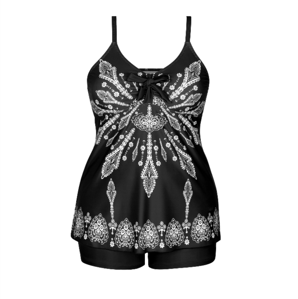 Women's Plus Size Bowtie Tankini w/ Boy Shorts